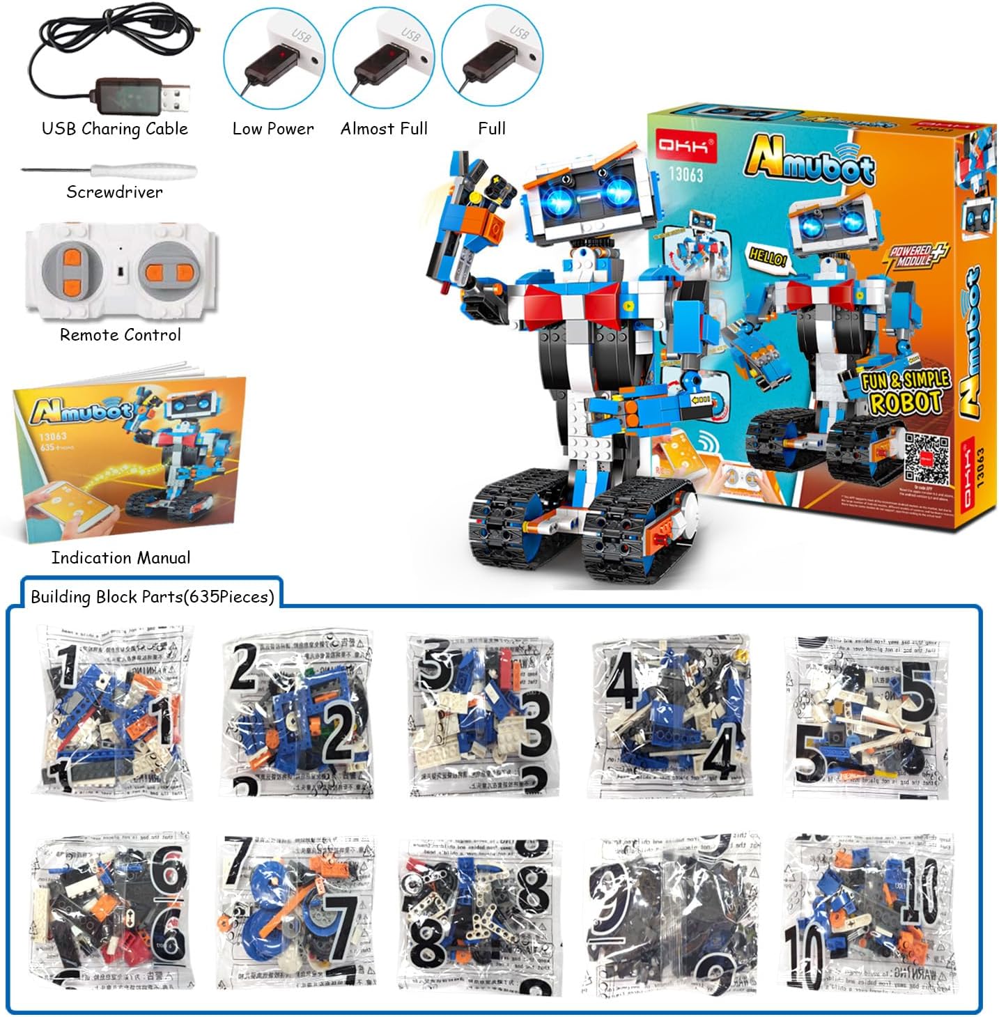 okk Robot Building Toys for Boys, STEM Projects for Kids Ages 8-12, Remote & APP Controlled Engineering Learning Educational Coding DIY Building Kit Rechargeable Robot Toy Gifts for Girls