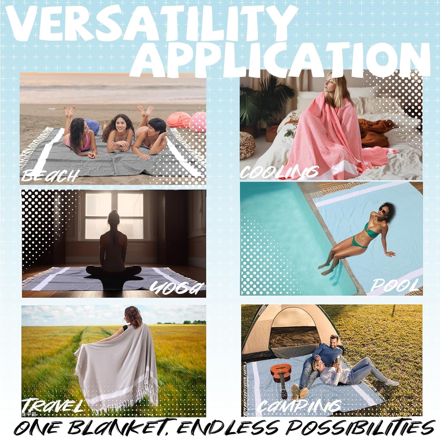 Lightweight Woven Throw Blanket Large Soft Travel Accessories Women Summer Winter Vacation Essentials European Mexico Costa Rica Bahamas Alaska Japan Italy Amazon Africa Hawaii Trip Must Haves Navy