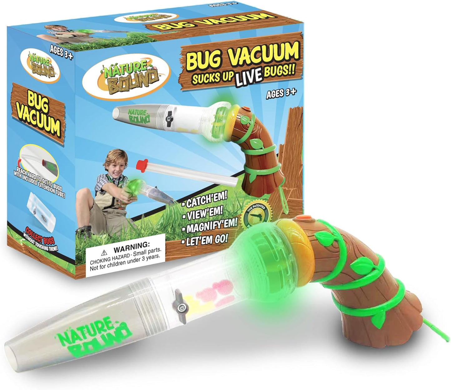 Nature Bound Bug Catcher Toy, Eco-Friendly Bug Vacuum, Catch and Release Indoor/Outdoor Play, Ages 3 to 12, Complete Kit for Kids (Upgraded Style)