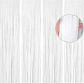 BTSD-home 4 Pack 3x 8ft White Foil Fringe Curtain Backdrop Party Streamers Decorations Metallic Photo Booth Tinsel Theme Bachelorette Graduation Wedding Birthday Bridal Shower Christmas Decor Supplies