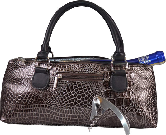 Wine Clutch Bag (Thermal Insulated) Trendy Women’s Carry Tote | Holds Red & White 750mL Bottles | Trendy Fashion | Incl. Portable Waiter-Style Corkscrew