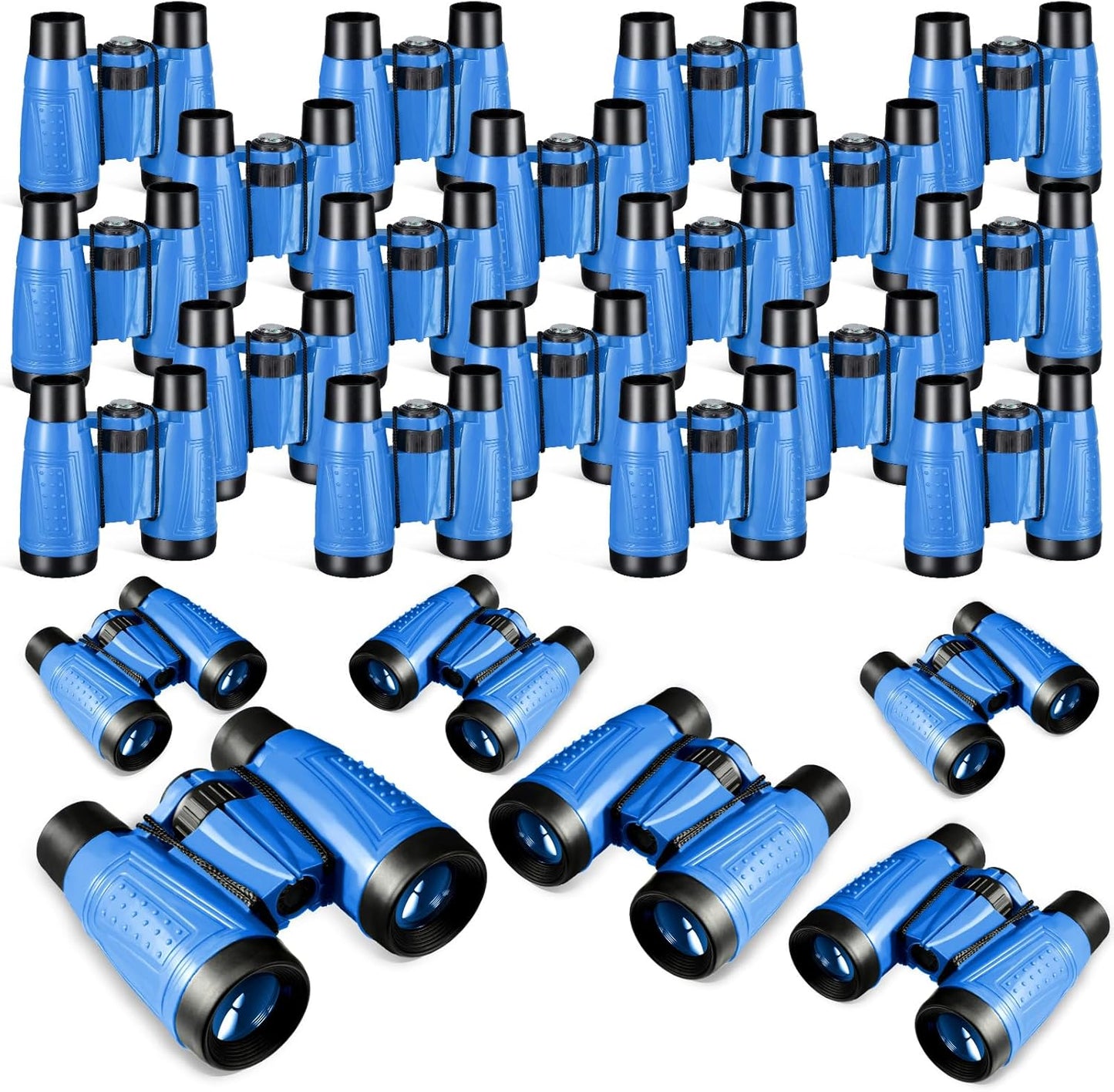 Libima 24 Pcs Binoculars for Kids Educational Compact Kids Binoculars with Neck String Toddler Telescope for Boys Girls Learning Bird Watching Camping Hiking Travel Safaris Birthday Gifts(Blue)