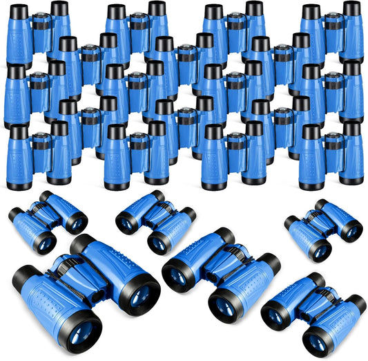Libima 24 Pcs Binoculars for Kids Educational Compact Kids Binoculars with Neck String Toddler Telescope for Boys Girls Learning Bird Watching Camping Hiking Travel Safaris Birthday Gifts(Blue)