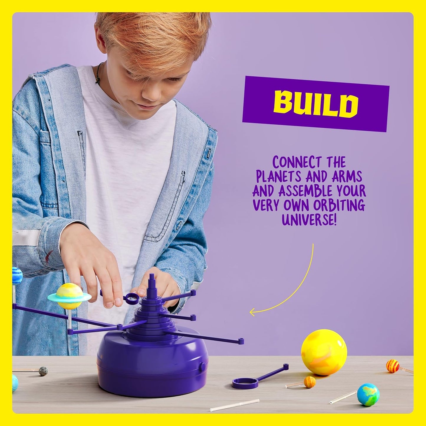 Dan&Darci 360° Orbiting Solar System for Kids - Paint & Build Model Kit - Arts and Crafts for Kid Ages 8-12, 4-6, 4-8, 6-8 - Space Toys 8-10 - Science Astronomy Gifts - Painting Craft Kits for Boys