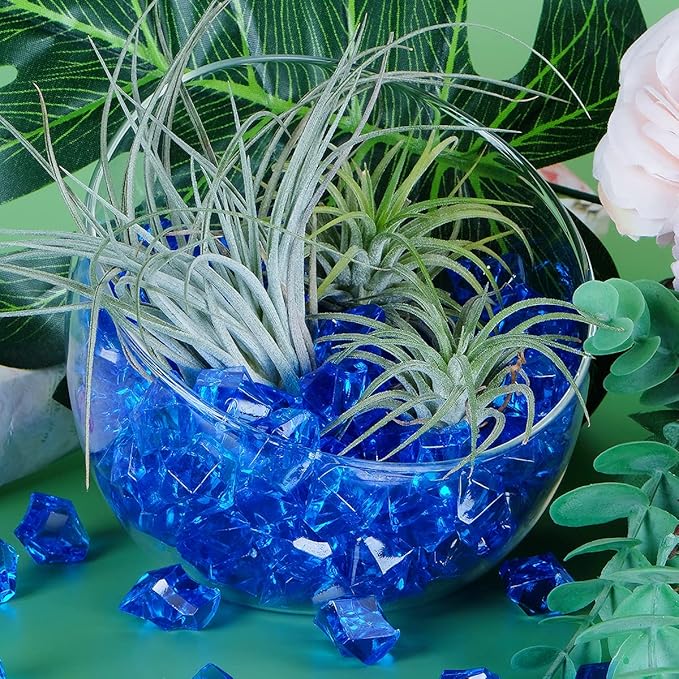 Babenest Acrylic Crushed Ice Rocks, 150 PCS Fake Crystals Plastic Ice Cubes Diamonds Gems for Vase Fillers, Home Decoration, Table Scatter, Event, Wedding, Arts & Crafts (Royal Blue)