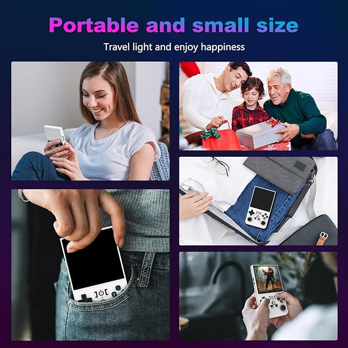 R36MAX Retro Handheld Game Console, 4.0 Inch 720x720 IPS Screen, Built-in 22,000+ Classic Game, Portable Hand Held Open Source Linux System, 4000mAh Battery Retro Gaming Console (White 128GB)