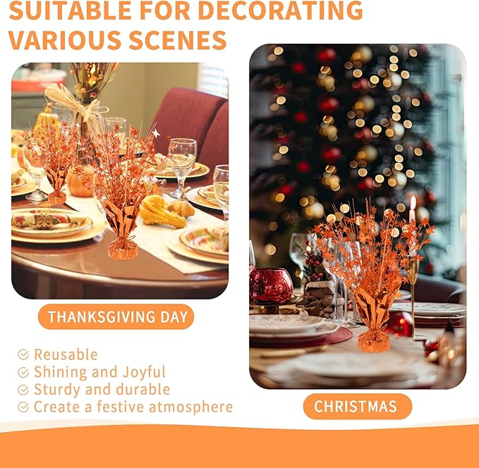 6 Pack Star Table Centerpieces for Party, Birthday Table Decorations for Kids Adults, Party Centerpieces for Tables for Wedding Baby Shower Graduation Holiday Event (Orange)