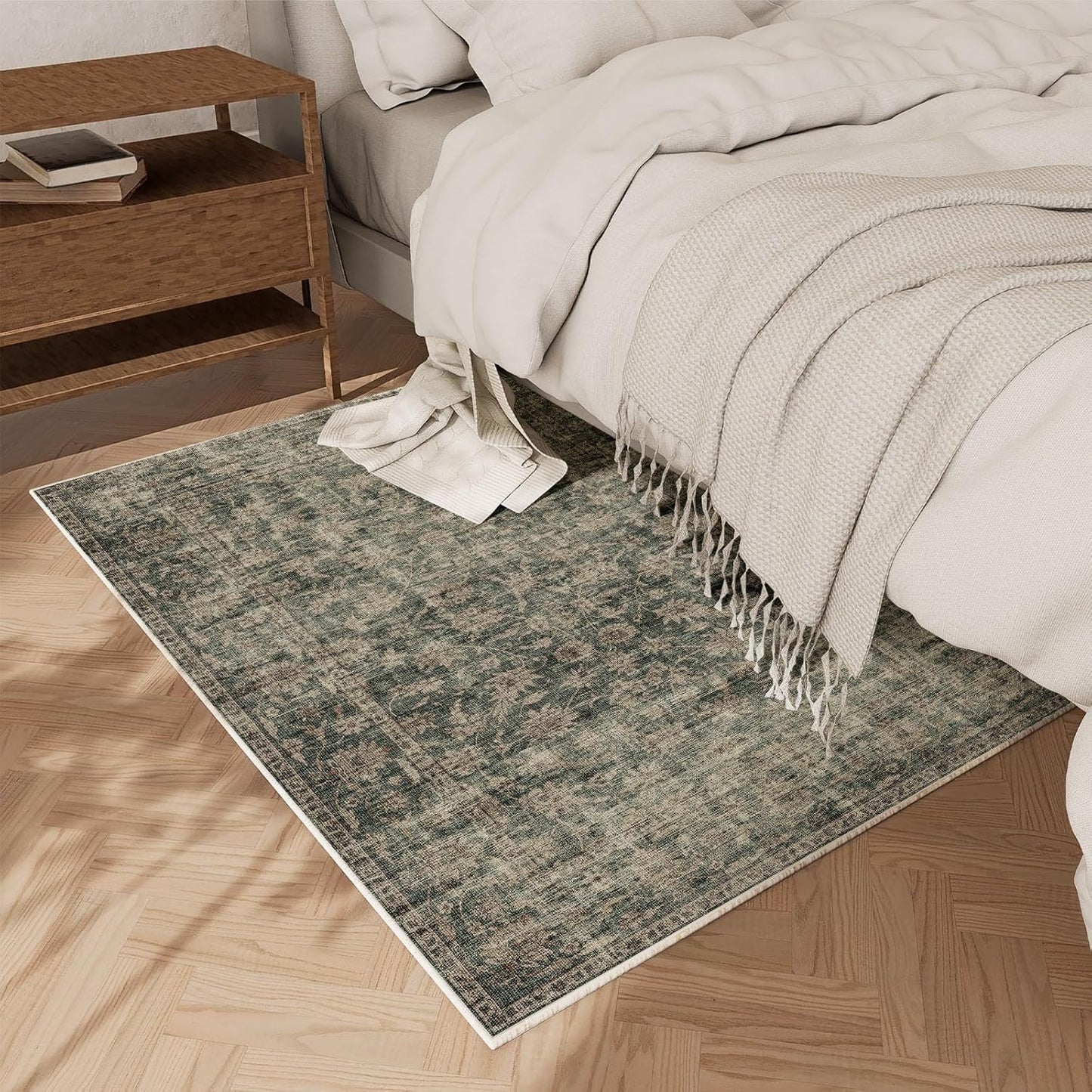 Machine Washable Throw Rugs for Entryway: Door Mat Indoor Entrance 2x3 Rug Boho Small Area Rug Non-Slip Low Pile Kitchen Rug for Front Door Indoor Entrance Entry Kids Room