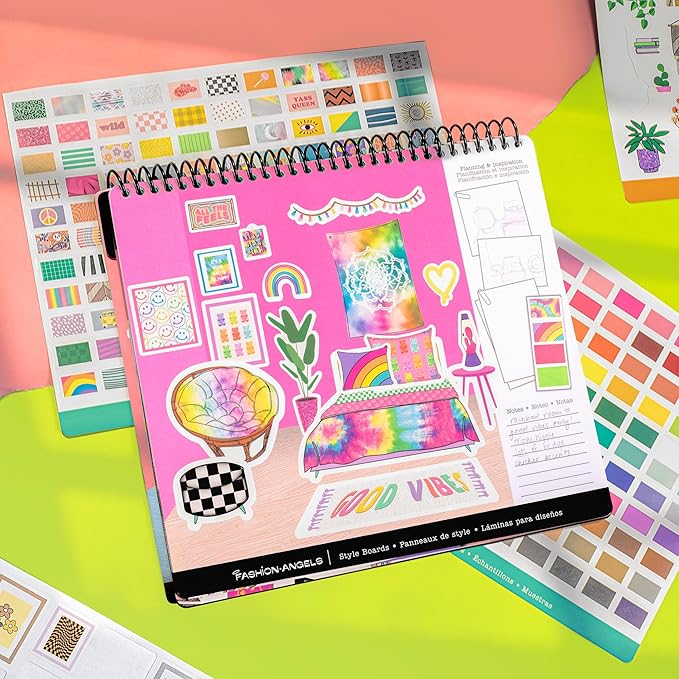 Fashion Angels Interior Design Sticker Stylist - 20 Style Boards with 14 Sticker Sheets - Interior Design Set for Kids - Room Design Kit for Girls - 550+ Aesthetic Room Decor Stickers - Ages 6 and Up