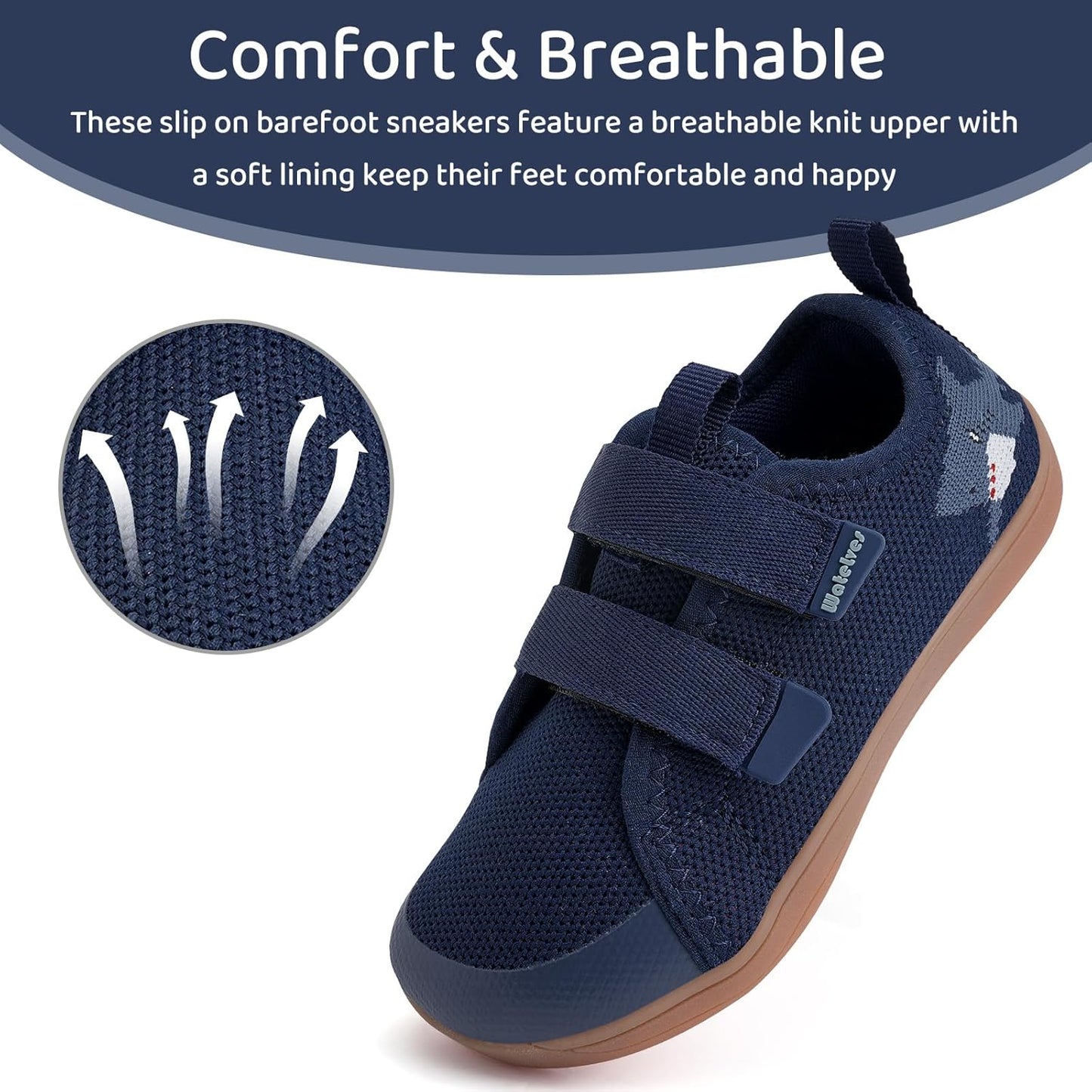 WateLves Toddler Little Kids Wide Barefoot Shoes The First Walking Shoes Girls Boys Breathable Zero Drop Minimalist Sneakers with Wide Toe Box Natural to Grow