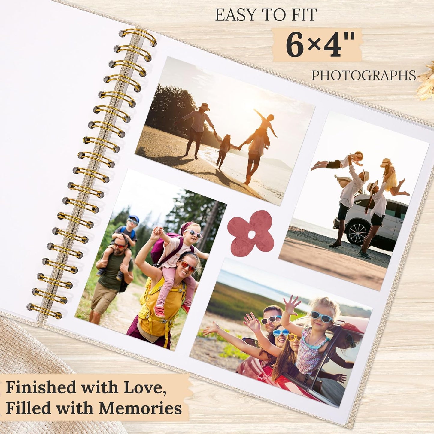 Scrapbook Photo Album Linen Cover, 12 x 12 Inch Hardcover Kraft White Pages Memory Book, for Travel Wedding Guest Book Christmas Baby Shower (40 Sheets/ 80 Pages,Black)