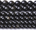 Gold Obsidian Stone Beads for Jewelry Making DIY Craft Gemstone Beads Kit (8mm, 45pcs) Cosmic Crystal Pebbles for Bracelets, Necklaces, Home Decor