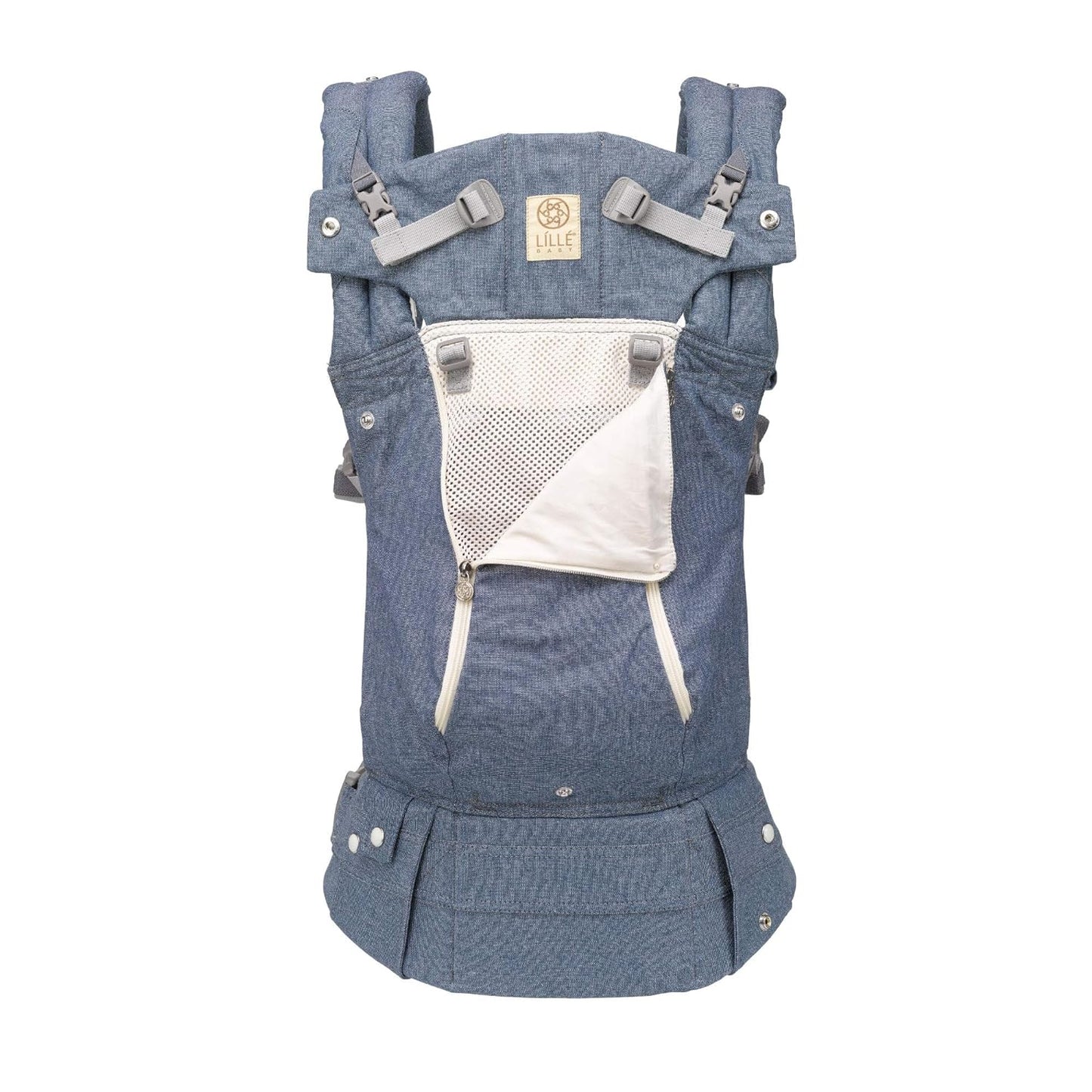 LÍLLÉbaby Complete All Seasons Ergonomic 6-in-1 Baby Carrier Infant to Toddler with Lumbar Support (7-45 Pounds), 360 Degree Baby Wearing & Multi-Position, Inward & Outward Facing (Chambray)