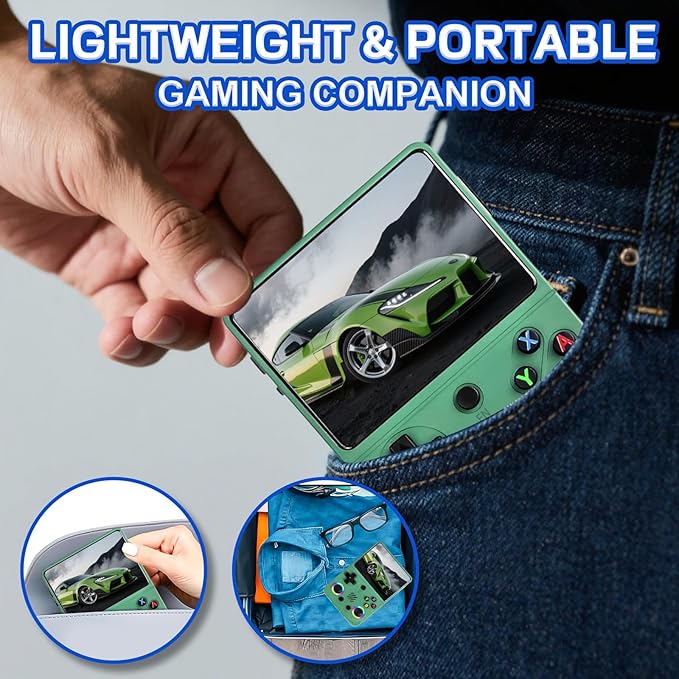 RG36 PRO Retro Handheld Game Console - Support 30000+ Classic Games,3.5-Inch Screen,3000mAh Battery,Linux OS, Portable Game Console for Travel - Birthday Gift for Teens,Boy Friends(Green)