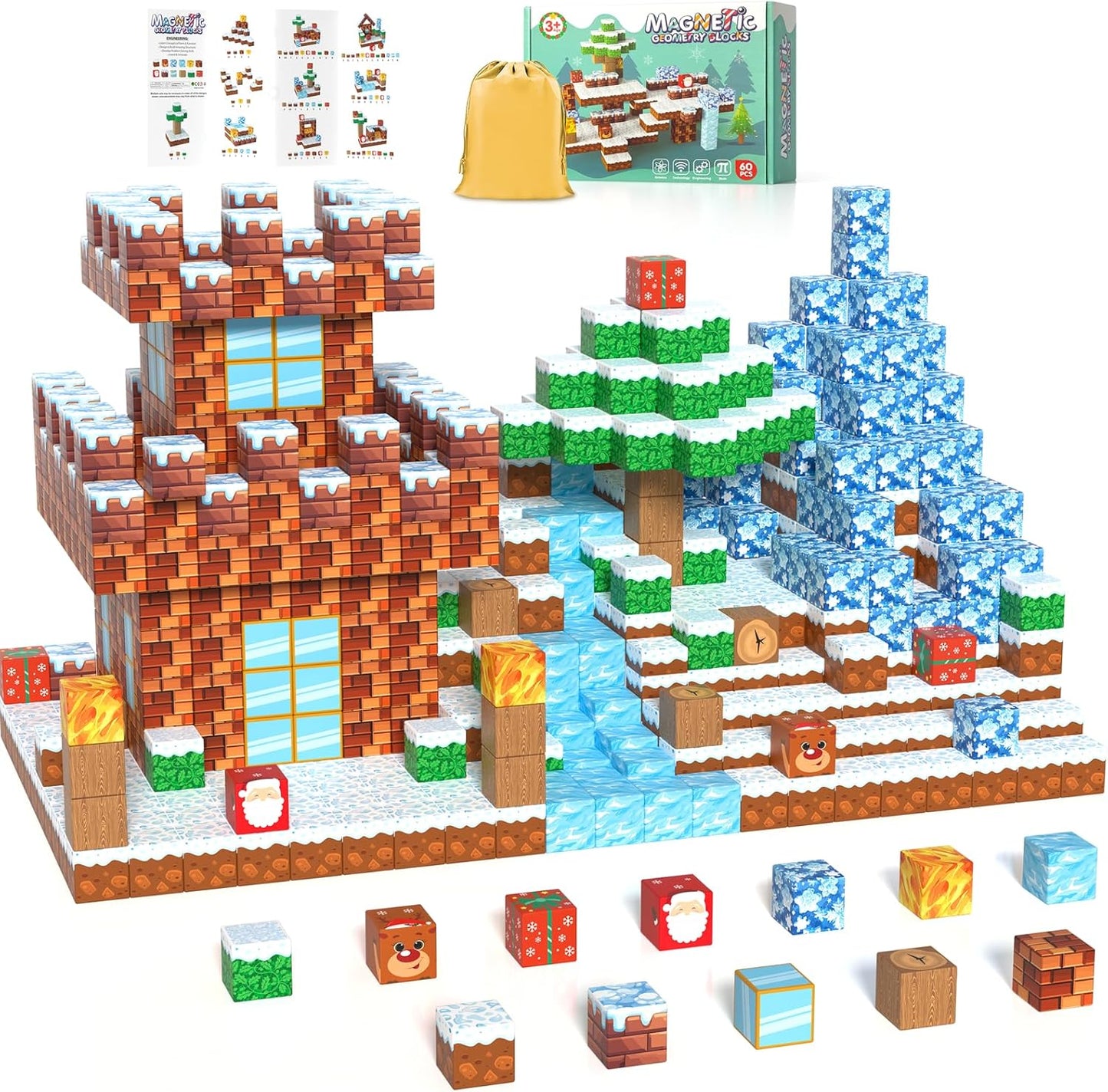 Magnetic Blocks Kids Toys for Boys and Girls 3-5 5-7 Year Old, STEM Magnet Building Cubes for Toddler, Sensory Montessori Educational Toy for Children Development and Creativity