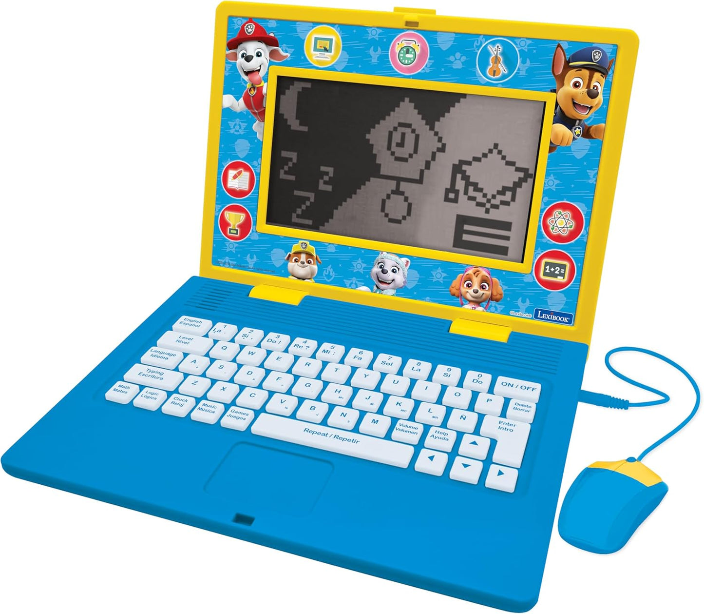 Lexibook - Paw Patrol - Bilingual and Educational Laptop English/Spanish - Toy for Children, 170 Activities to Learn, Play Games and Music, Large Screen - JC599PAi2