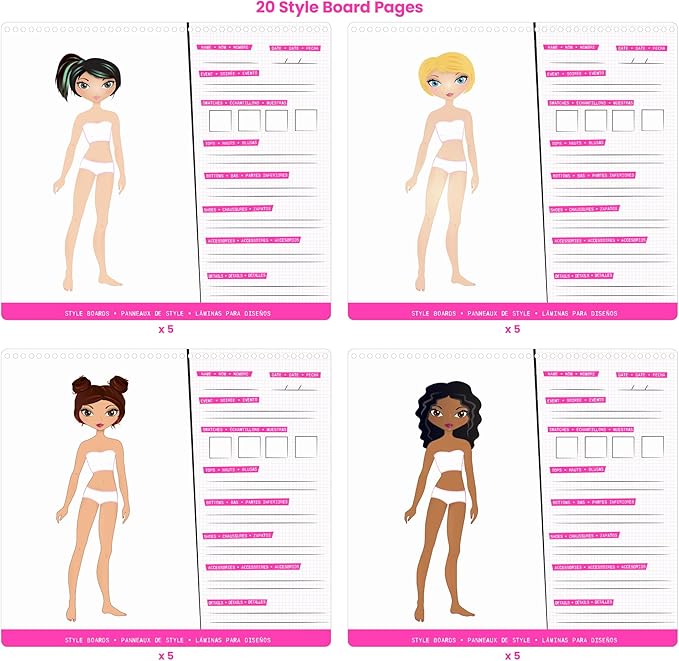 Fashion Angels Sticker Stylist 12544, Fashion Design Sticker by Number Activity Book, For Kids 6 and Up