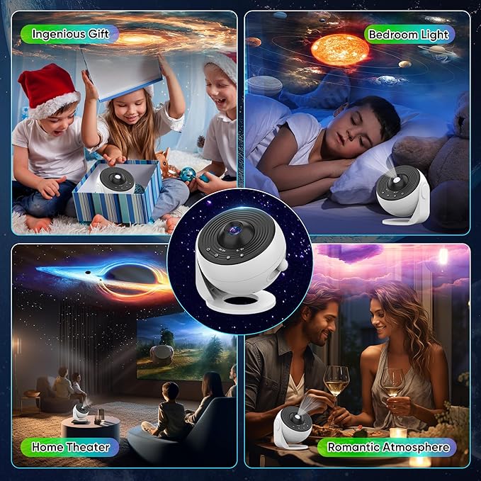 Upgraded Galaxy Projector for Bedroom, 13 in 1 HD Star Projector Light Projector, 360° Rotating Planetarium Projector with Timer and Simple 4 Button Control for Kids, Ceiling, Gifts, Room Decor