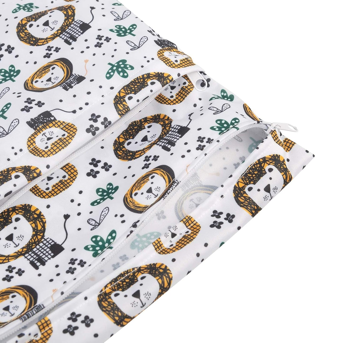 ALVABABY 2pcs Cloth Diaper Wet Dry Bags Waterproof Reusable with Two Zippered Pockets Travel Beach Pool Daycare Soiled Baby Items Yoga Gym Bag for Swimsuits or Wet Clothes LX-H358359