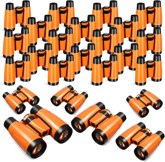 Libima 24 Pcs Binoculars for Kids Educational Compact Kids Binoculars with Neck String Toddler Telescope for Boys Girls Learning Bird Watching Camping Hiking Travel Safaris Birthday Gifts(Orange)