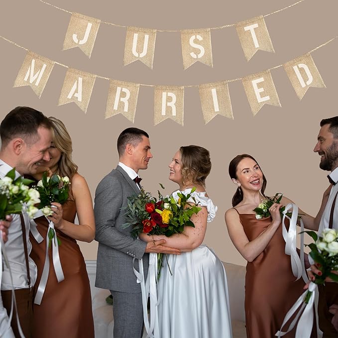 20 PCS Burlap Banner with 27 PCS Letters Stencil DIY Customizable Birthday Party Banners Decorations for Wedding, Camping