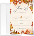 Join Us In Celebrating - Fall Invitation Cards with Envelopes Pack of 20 (4"x6") - Autumn Themed Leafy Invitations for Baby Shower, Wedding, Bridal Shower, Baptism, etc.(149)