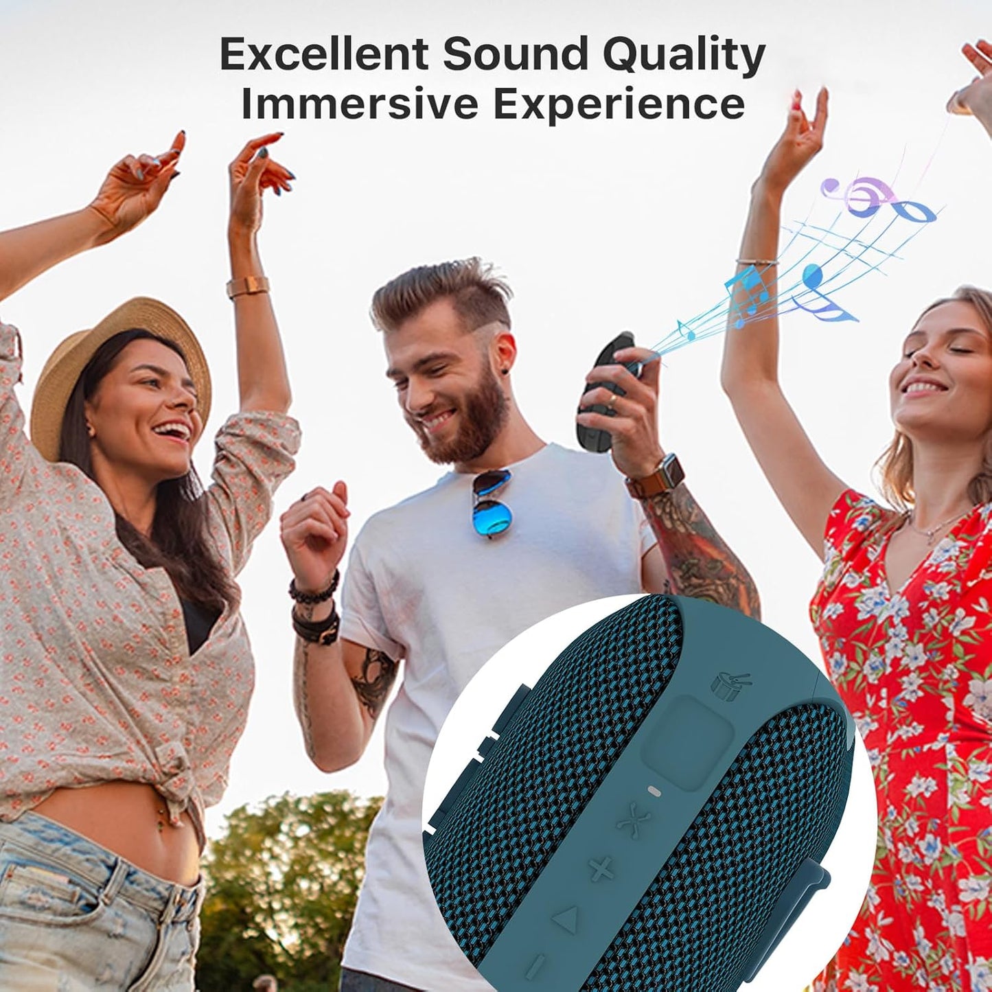 NOBIS Clip N1 Portable Bluetooth Speaker with App, Beat Mode, Up to 24H Playtime, IP68 Waterproof, BT 5.3, HD Sound, Stereo Pairing, Custom EQ, Perfect for Outdoor, Home and Adventure (Blue)