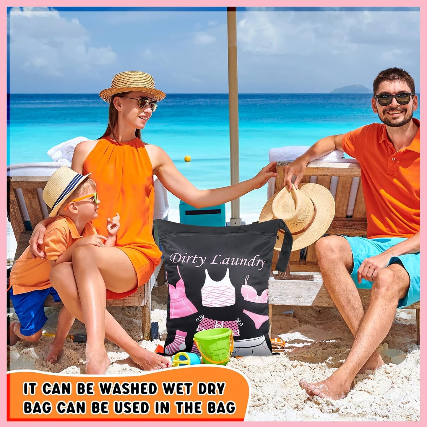 Shappy 2 Pcs Large Travel Laundry Bag Washable Waterproof Wet Dry Large Dirty Clothes Bag Bathing Workout(Dress Style)