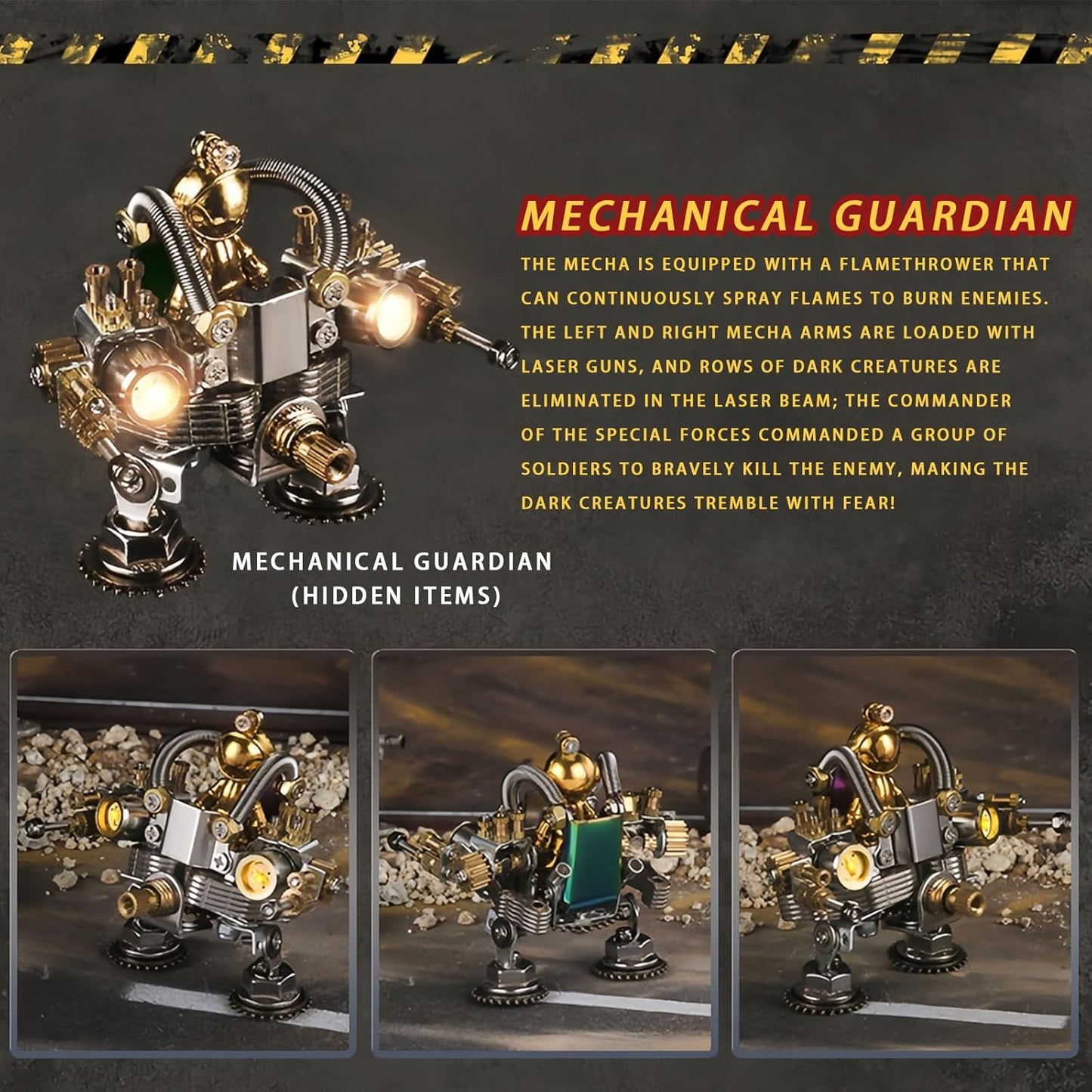 3D Metal Puzzle for Adults, Metal Model kit, Mechanical Armor Puzzle, Adult Brain teasers- The Best Gift for Men (Guardian)
