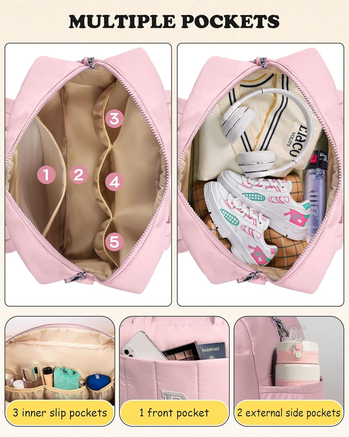 Birthday Gifts for Women Duffle Bag for Travel, Weekender Bags for Women，Initial Overnight Bag with Wet Pocket，Lightweight Travel Bags Personalized Gym Tote with Makeup Pouch