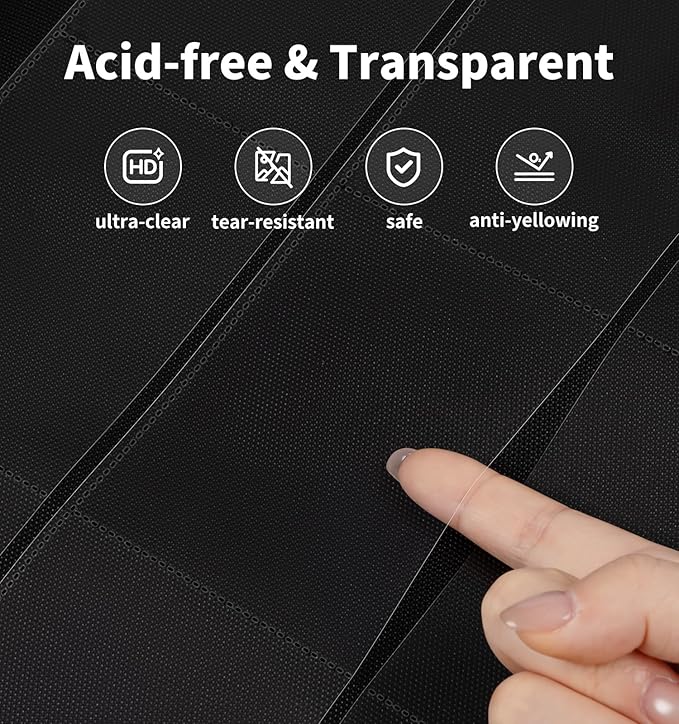 9-Pocket Toploader Binder, Baseball Football Sports Game Cards for 3"x4" Rigid Toploaders Trading Card Collection Album Holds 288 Cards Waterproof Storage Book Easy to Insert (Black)