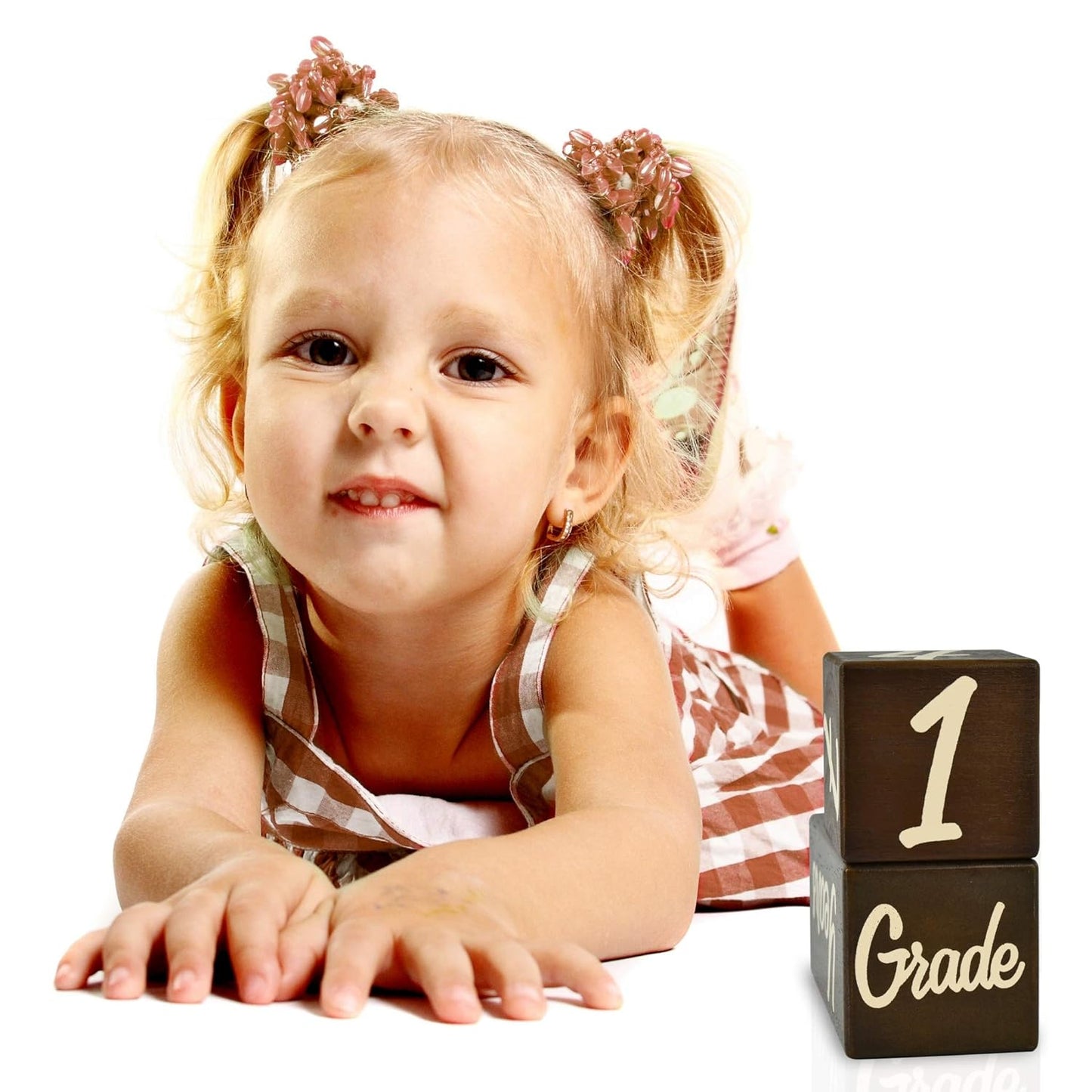 I'm Solid Wood Weekly Monthly Yearly Baby Milestone Age Blocks, Gender Neutral, Newborn Gifts & Keepsakes for Picture Props (3 Pcs/Brown)