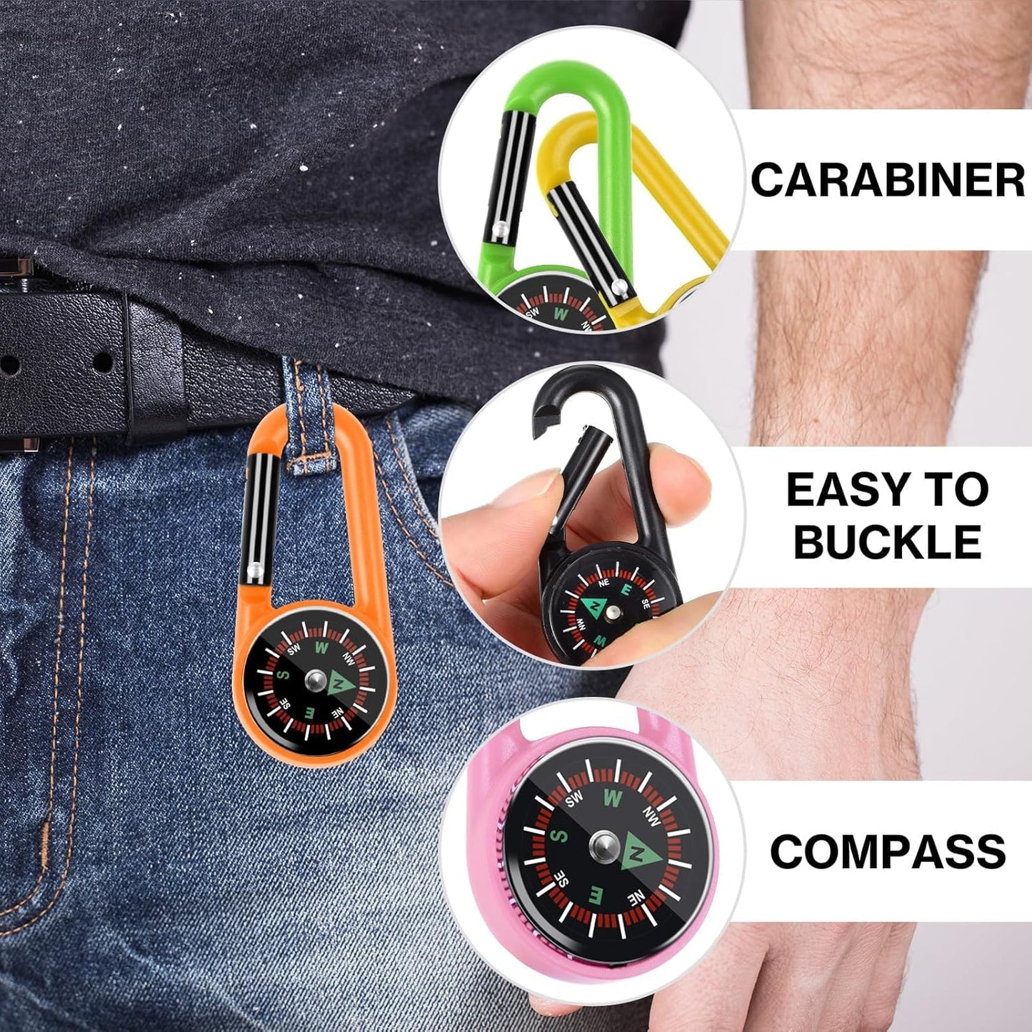 12 Pcs Mini Compass Keychain for Kids Bulk, Small Pocket Magnetic Compass Survival Hiking for Outdoor Survival Camping Party Backpacking Accessory