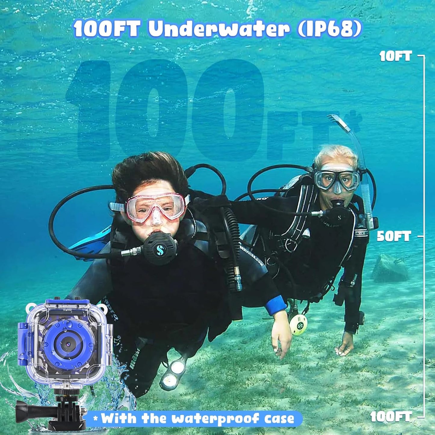 PROGRACE Kids Waterproof Camera for Boy Toys -Waterproof Digital Camera Underwater Video Cameras for Boys Kids Age 3-14 Year Old Birthday Presents with 32GB Card
