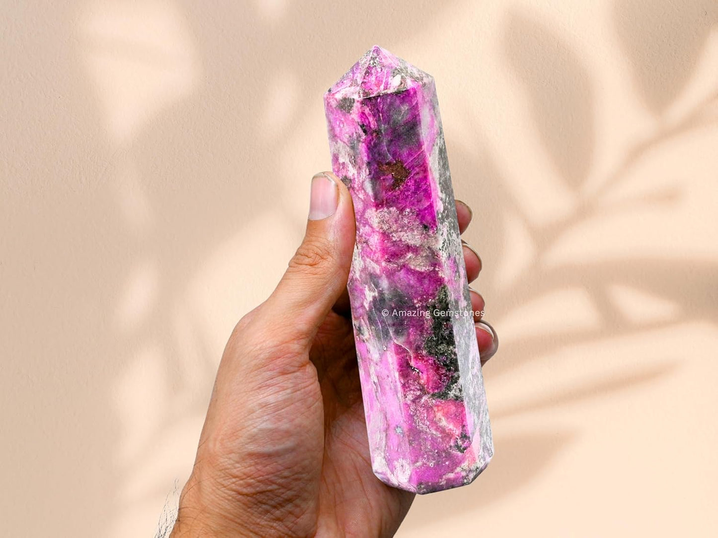 Amazing Gemstone Large Cobalt Calcite Crystal Towers ~ Natural Healing Crystal Point Obelisk for Reiki Healing and Crystal Grid (5.5" to 6" INCH)