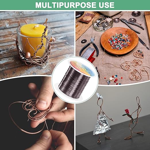 0.2mm Jewelry Wire, 32 Gauge 328FT Craft Wire Copper Beading Wire for Jewelry Making/Planting/Weaving/DIY Crafting, Soft Metal Wires [100M, Metallic Black]