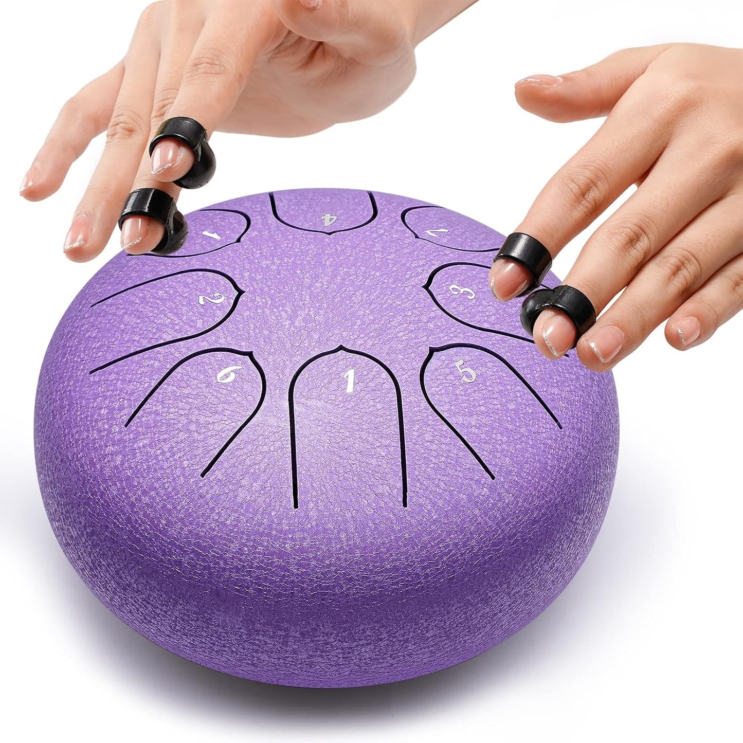 Steel Tongue Drum Percussion, 6 Inch 8 Notes Musical Instruments, Music Gifts for Family Friends (Lavender)