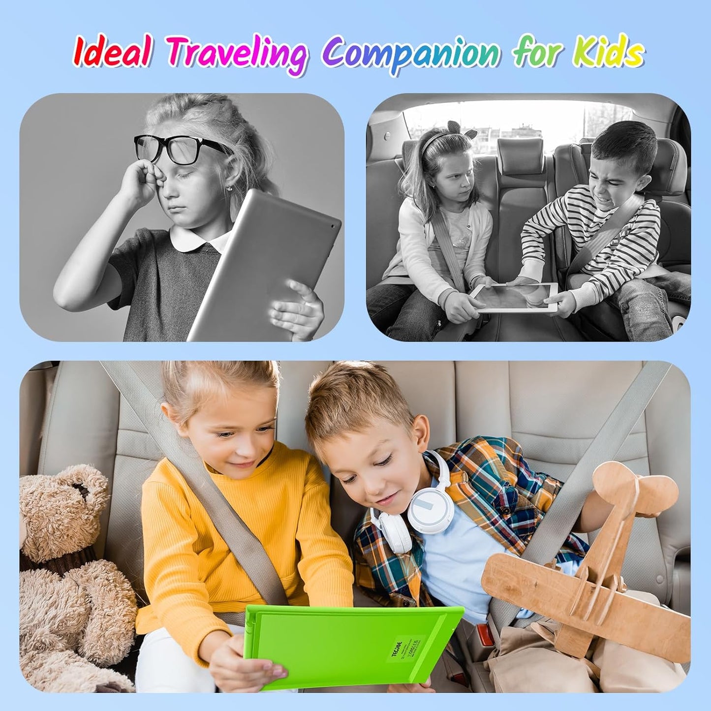 TECJOE 2 Pack LCD Writing Tablet, 10 Inch Colorful Doodle Board Drawing Tablet for Kids, Kids Travel Learning Toys Christmas Birthday Gifts for 3 4 5 6 Year Old Boys and Girls Toddlers