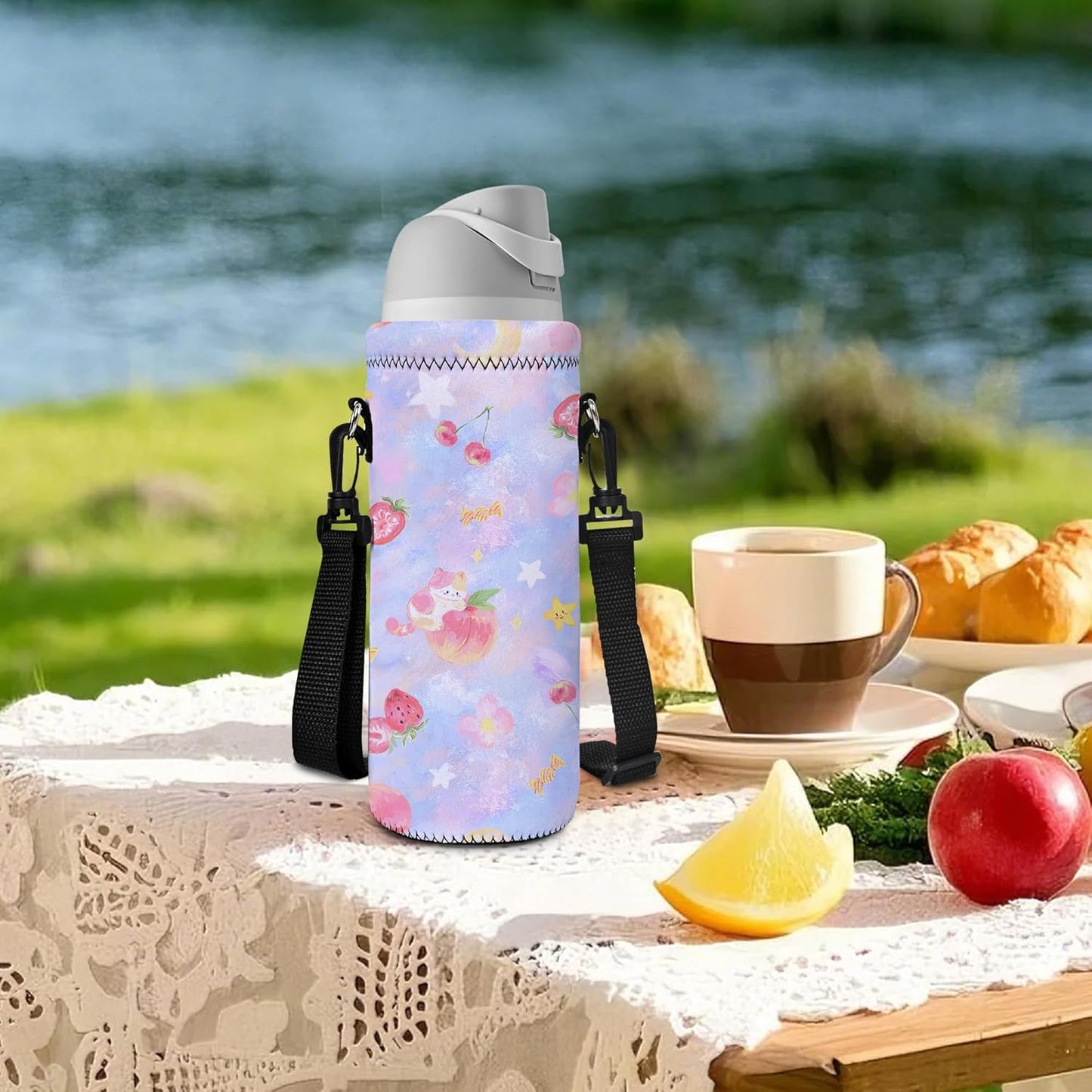AUPET Water Bottle Bag Carrier,24oz/32oz Insulated Neoprene bottle Sling Holder Case Pouch Cover for 1000ML/750ML Bottles with Shoulder Strap for walking