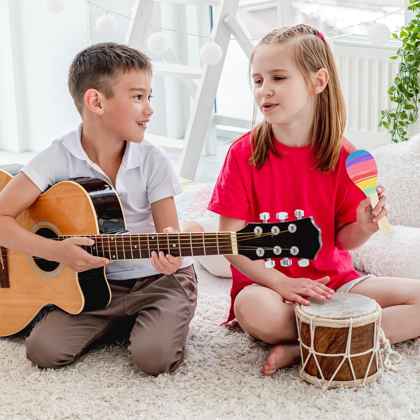 6 Pcs Mini Wooden Maracas Mexican Fiesta Party Favors, PLULON Unfinished Maracas Shakers Musical Fiesta Party Decorations Colorful Painting Tools Mexican Birthday Cinco De Mayo Party Supplies