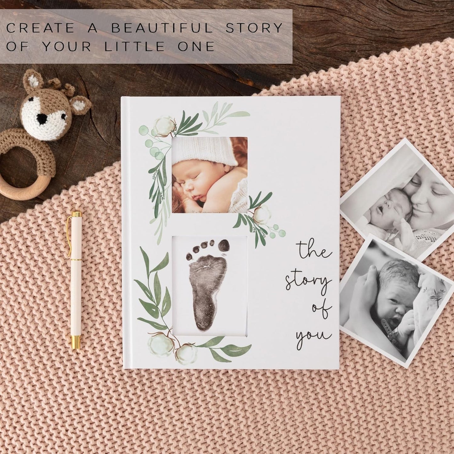 Baby Memory Book for the Modern Minimalist - Simple Baby Book for Boy or Girl - First Years Journal - Monthly Milestone Keepsake Record Book - Gender Neutral Pregnancy Gift for Baby Shower