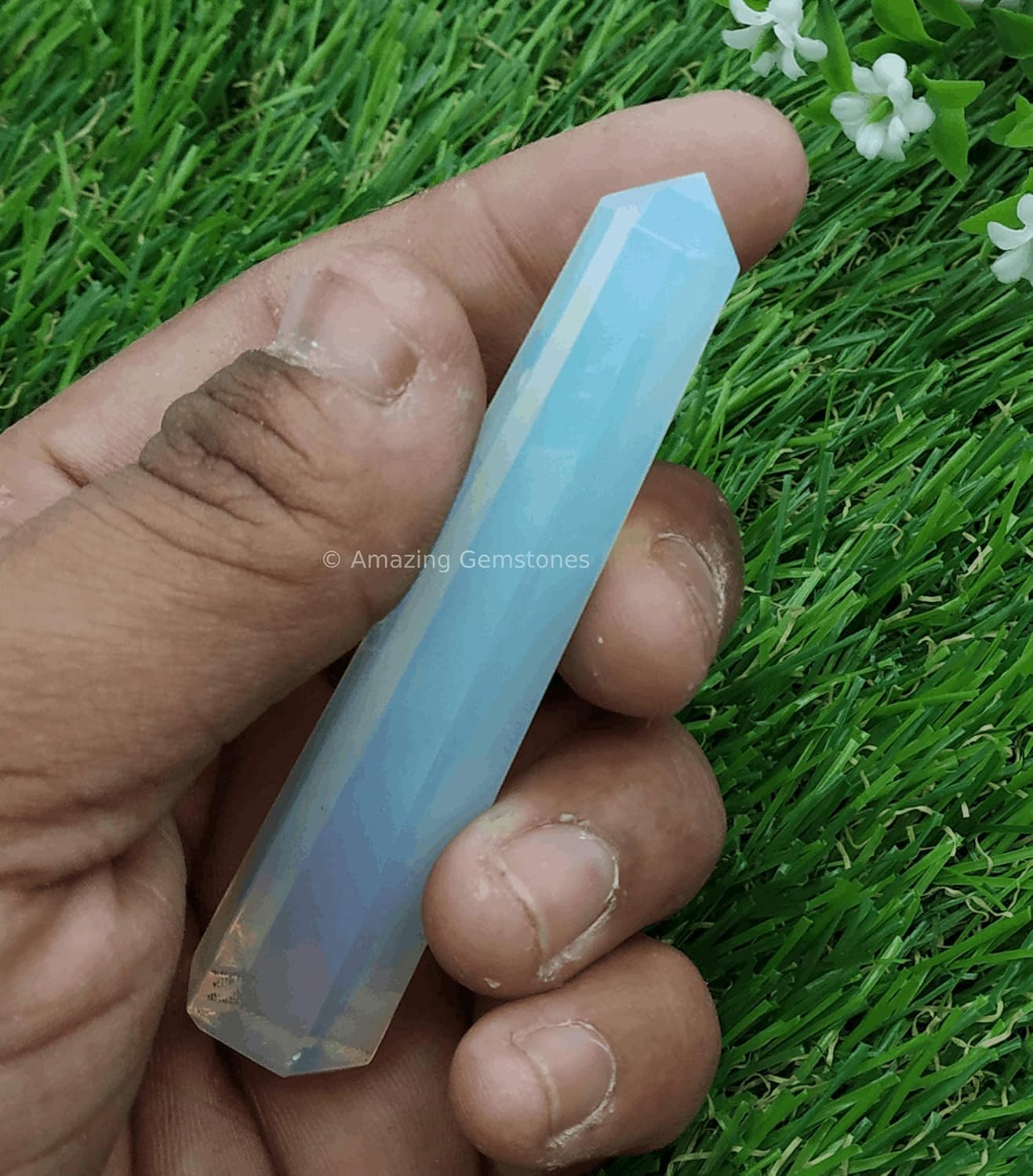 Amazing Gemstone Opalite Crystal Towers ~ Natural Healing Crystal Point Obelisk for Reiki Healing and Crystal Grid (2" to 3" INCH)