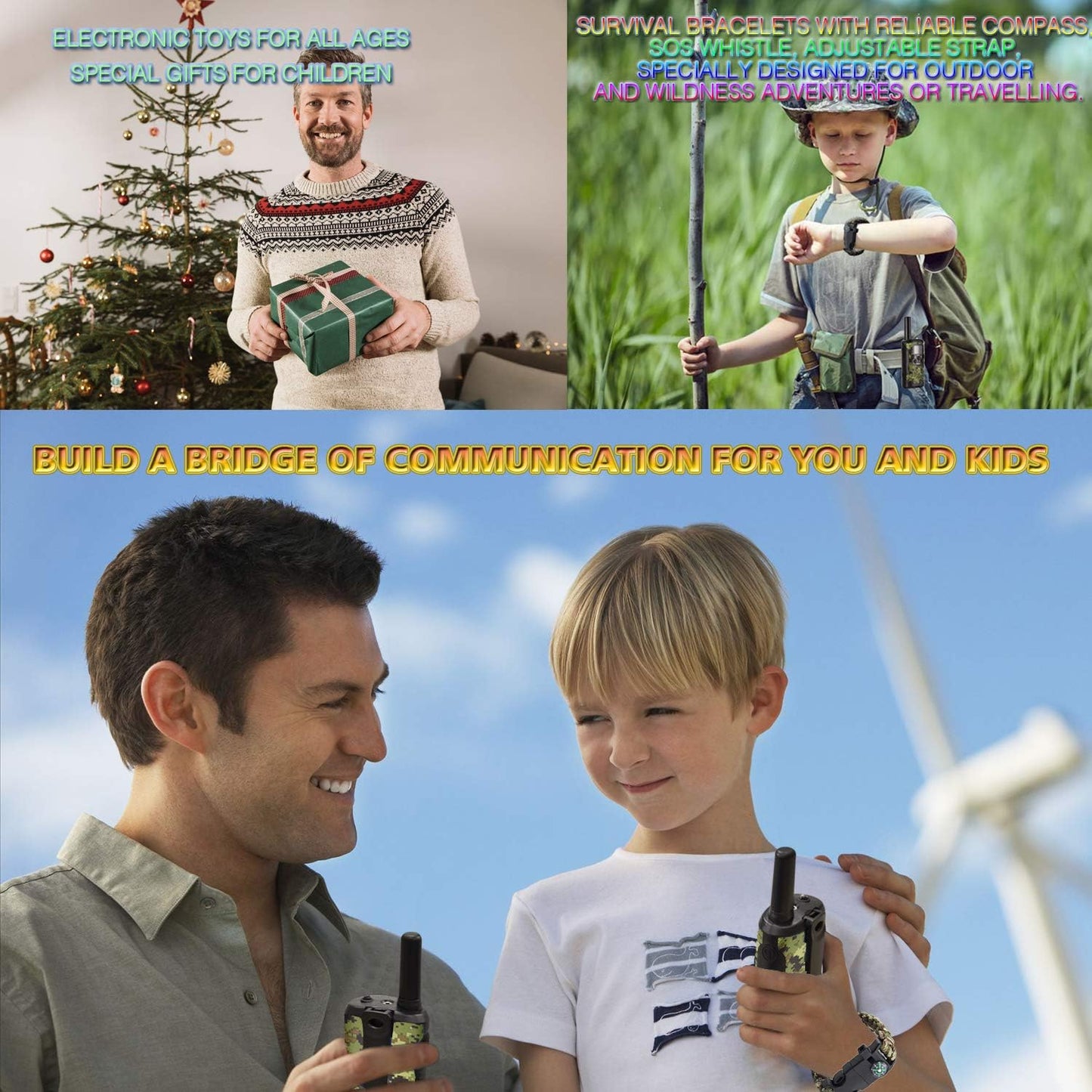 Gifts for Kids Aged 5-12 Boy Toys Kids Walkie Talkies 22 Channel 2 Way Radio 3 Miles Long Range fit Outdoor Adventure Hunt Game Camp Toys for Boys 6 7 8 9 Years Old Gifts for Boys
