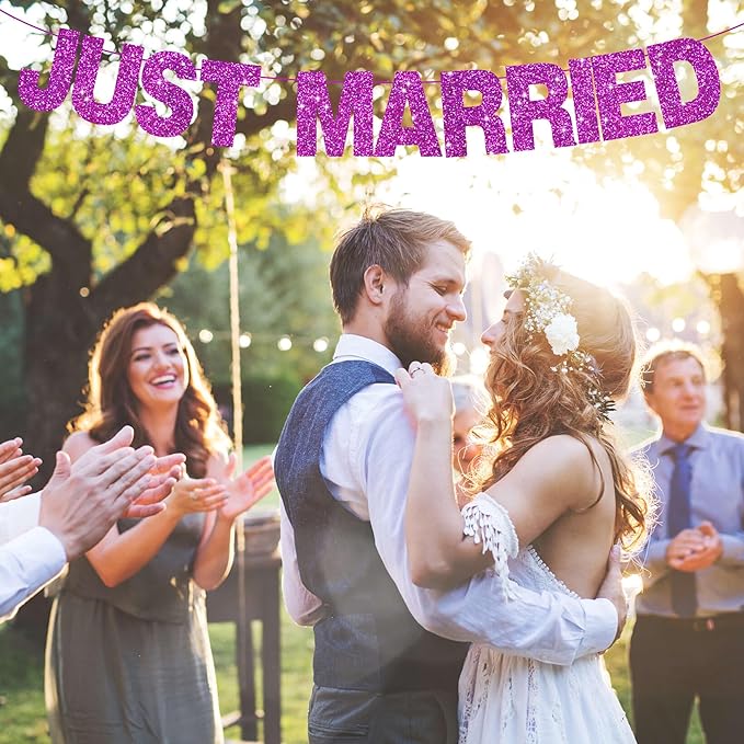 BEISHIDA 116 PCS A-Z Glitter Purple DIY Letter Banner Kit Make Your Own Banner，Including 111 Letters and Numbers 3 Rope and 2 Threading Device,Customized for Birthday Graduation Wedding Party Decor