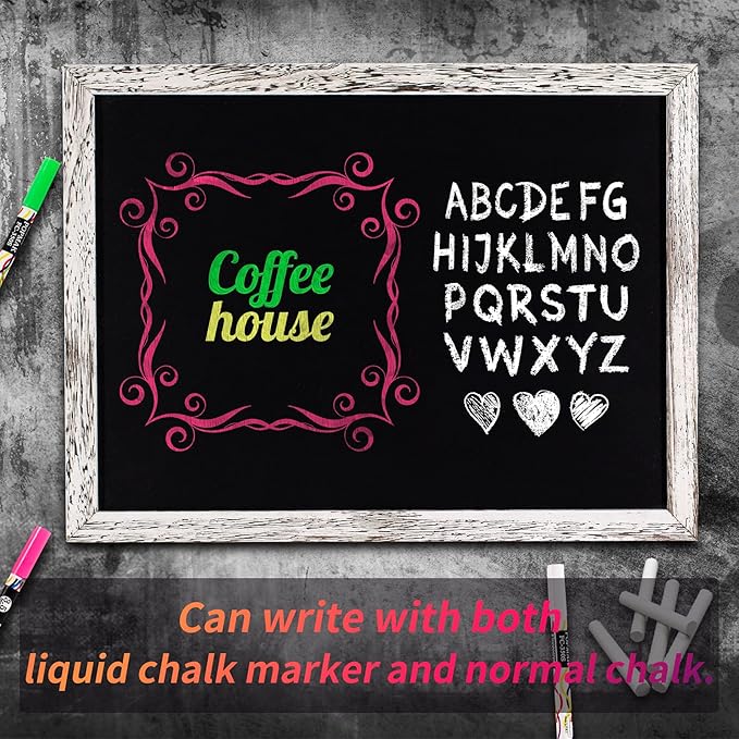 Chalkboard 12x16 inches, 3 Pack Non-Magnetic Blackboard, Rustic White Wooden Framed Chalkboards for Wedding, Kitchen and Home Decor