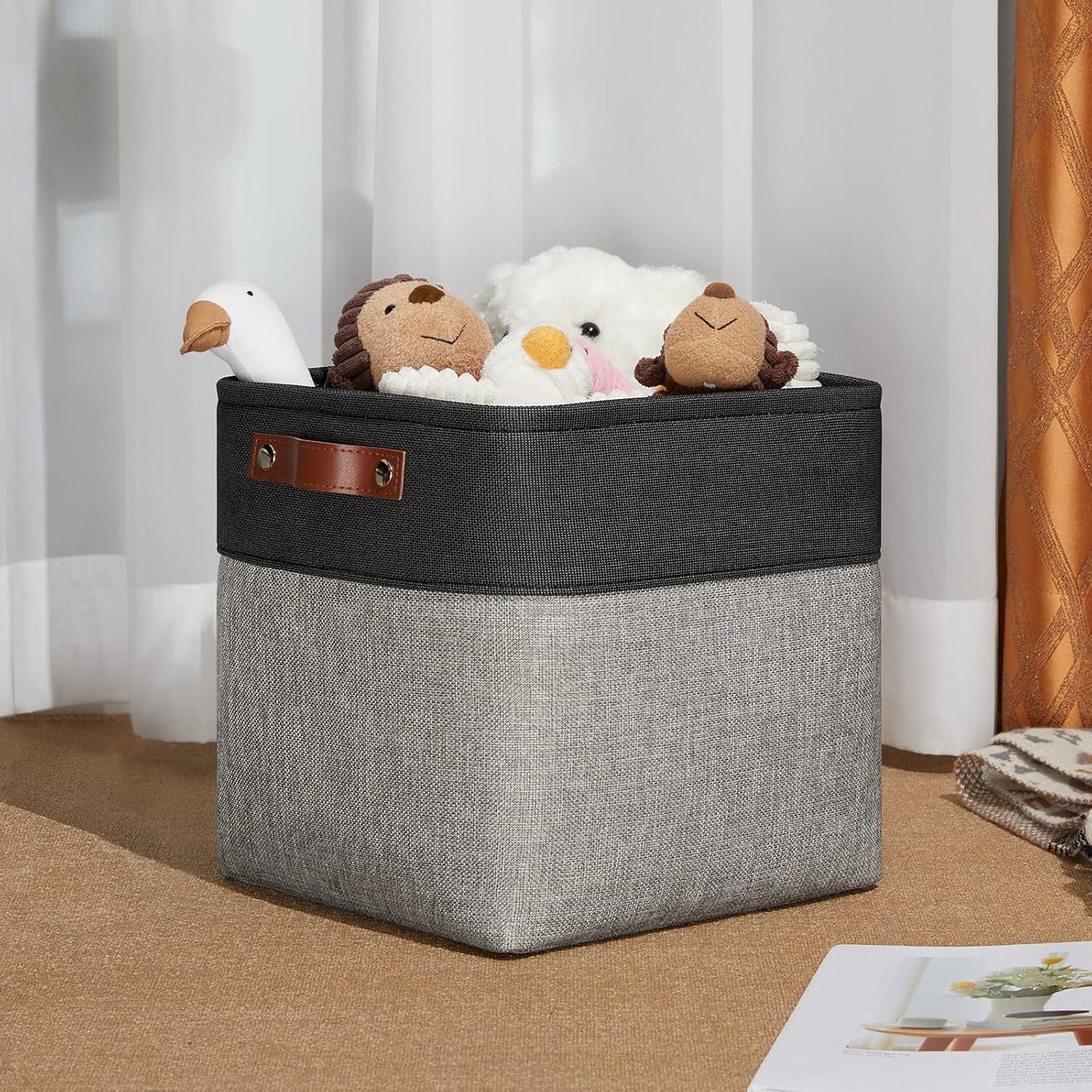 DULLEMELO 11x11 Cube Storage Bins for Cube organizer, Foldable Cube Storage Bins Baskets for Organizing Home Office Closet Shelves Toy Nursery,Fabric Cube Baskets Bin for Home organization