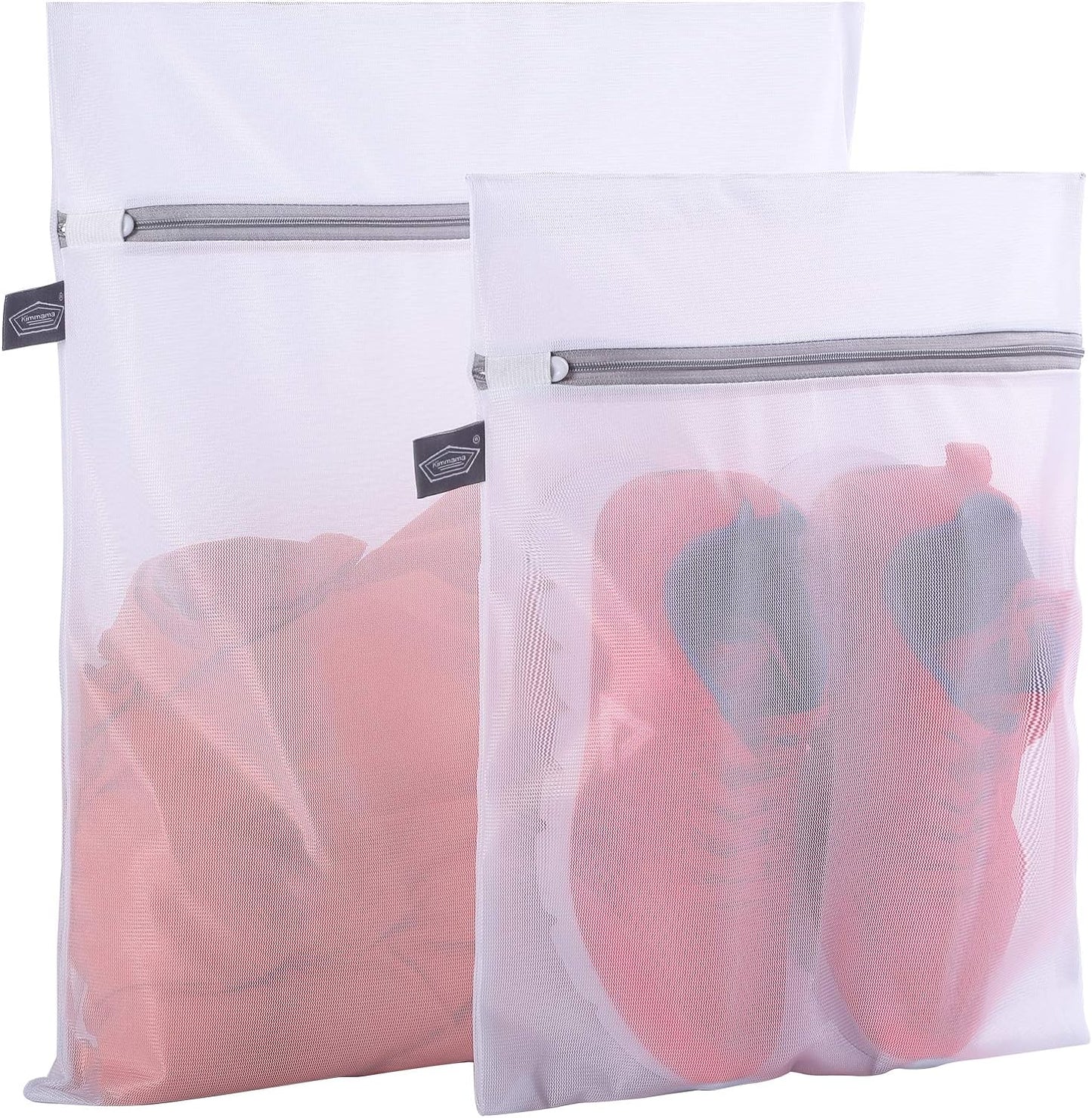 Kimmama Set of 2 Delicates Laundry Bags,Durable Zipper Mesh Laundry Bag,Bra Fine Mesh Wash Bag,Keep Cloth Shape in the Washer