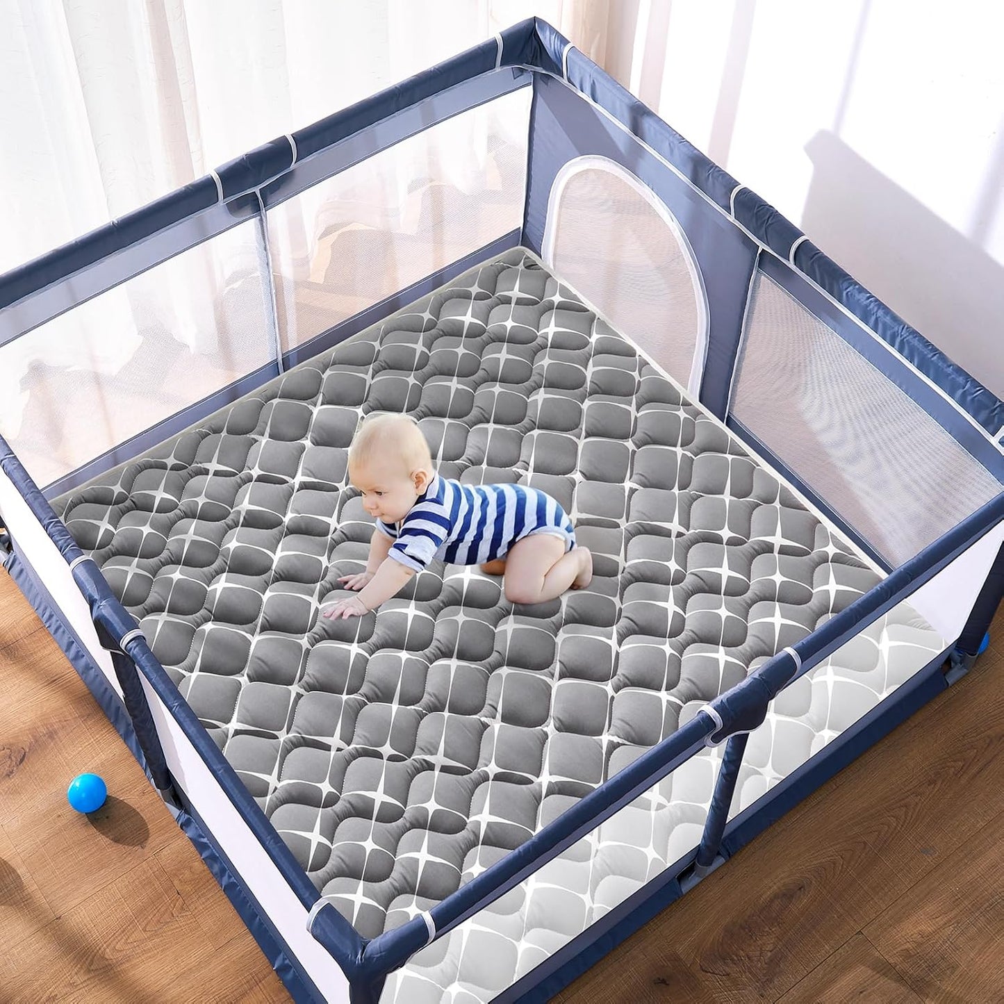 Vibe bear Baby Foam Play Mat, 50x50 Inches Baby Crawling Mat, Thicken One-Piece Baby Playmat, Non Slip Washable Baby Play Mat for Playing, Soft Floor Mat for Babies, Infants, Toddlers