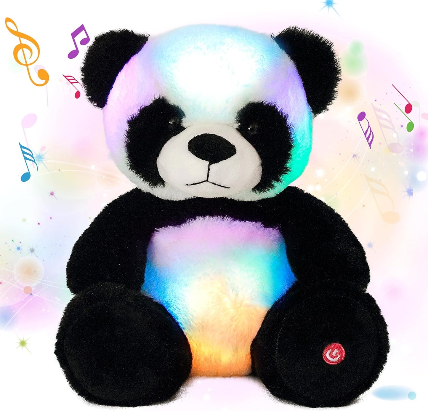 Cuteoy Glowing LED Panda Light-up Nightlight Toys Musical Plush Stuffed Animal Soft Singing Lullabies Birthday Christmas Plushies Gifts for Kids Boys Girls,10"