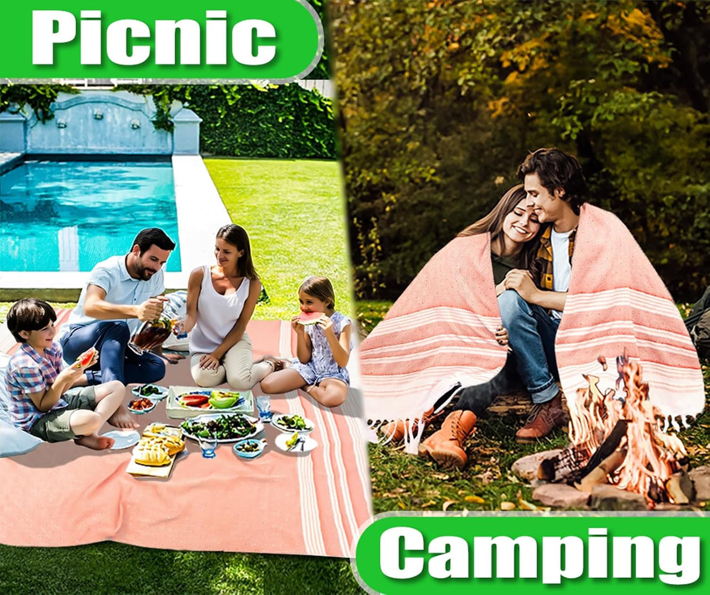 Oversized Turkish Beach Towel Blanket Cotton Giant XL Sandproof Towels Huge Linen XXL Extra Large Big Throw Quilt Blankets for Adults Cloud Travel Camping Glamping Accessories Essentials